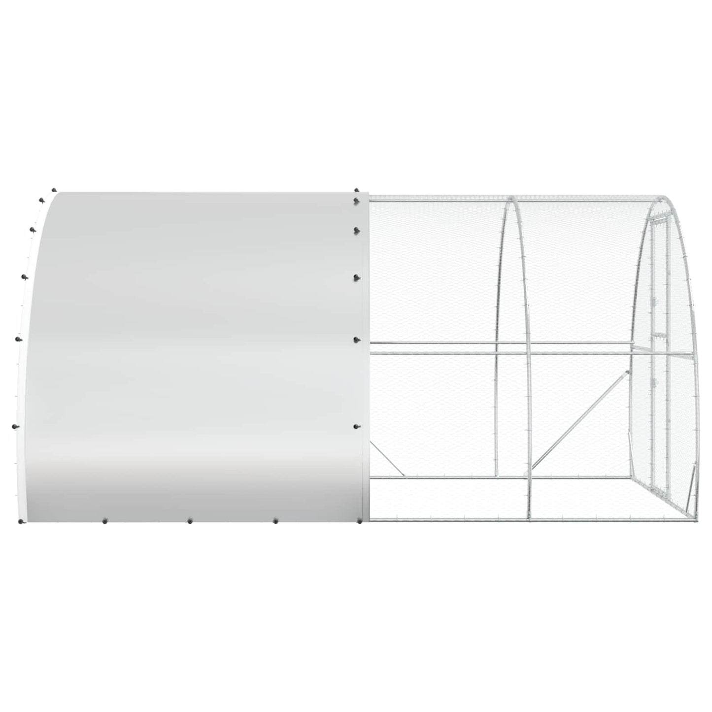 vidaXL Chicken Coop Silver 400 x 300 x 200 cm Galvanised Steel
