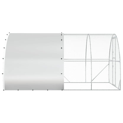 vidaXL Chicken Coop Silver 400 x 300 x 200 cm Galvanised Steel