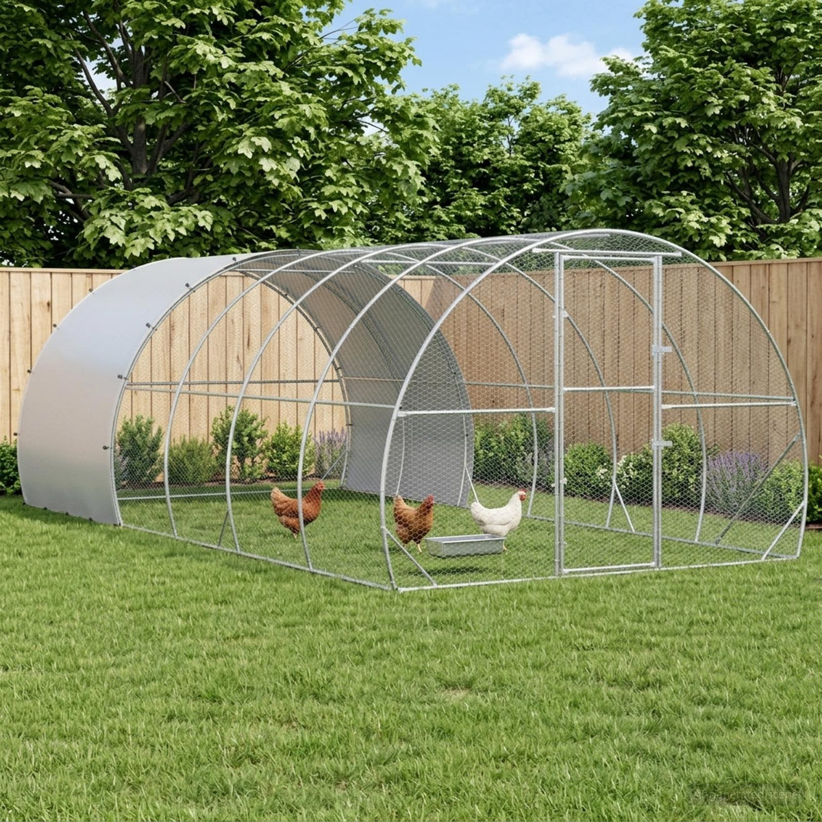 vidaXL Chicken Coop Silver 600 x 300 x 200 cm Galvanised Steel