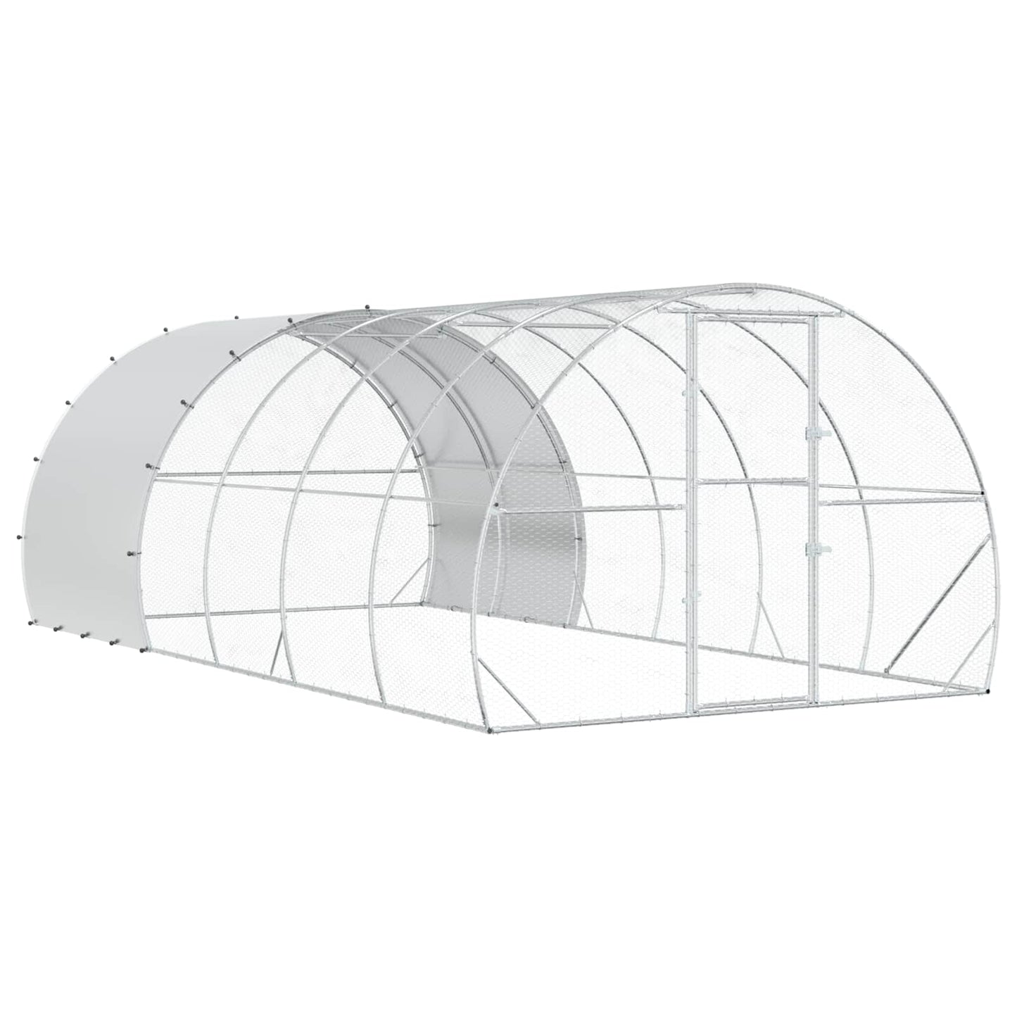 vidaXL Chicken Coop Silver 600 x 300 x 200 cm Galvanised Steel