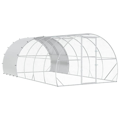 vidaXL Chicken Coop Silver 600 x 300 x 200 cm Galvanised Steel