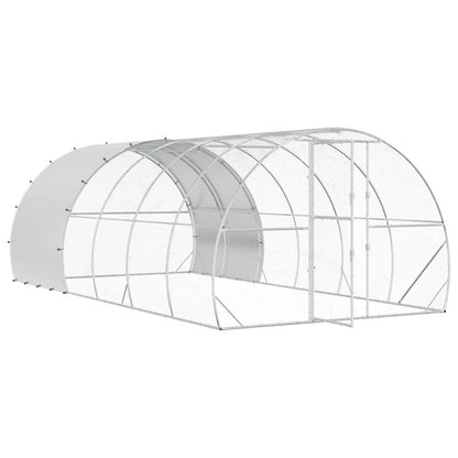 vidaXL Chicken Coop Silver 600 x 300 x 200 cm Galvanised Steel