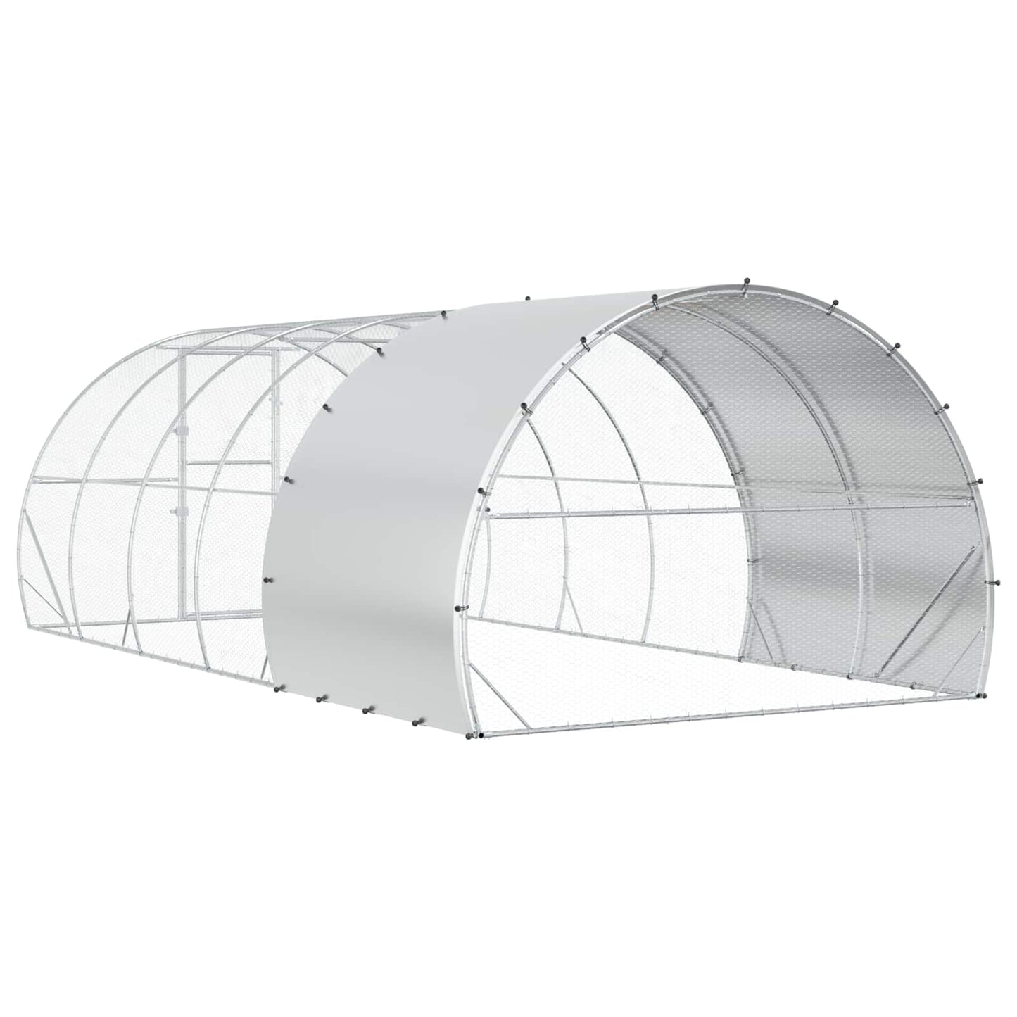 vidaXL Chicken Coop Silver 600 x 300 x 200 cm Galvanised Steel