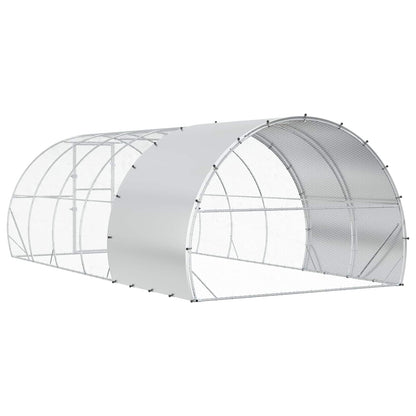 vidaXL Chicken Coop Silver 600 x 300 x 200 cm Galvanised Steel