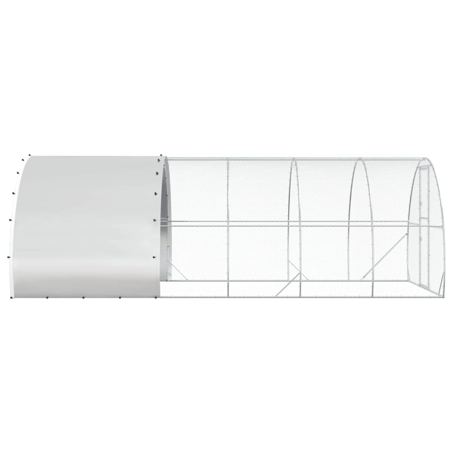 vidaXL Chicken Coop Silver 600 x 300 x 200 cm Galvanised Steel
