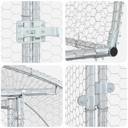 vidaXL Chicken Coop Silver 800 x 300 x 200 cm Galvanised Steel