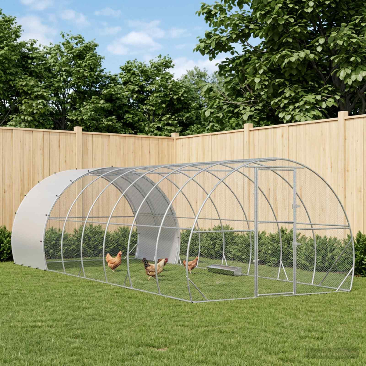 vidaXL Chicken Coop Silver 800 x 300 x 200 cm Galvanised Steel