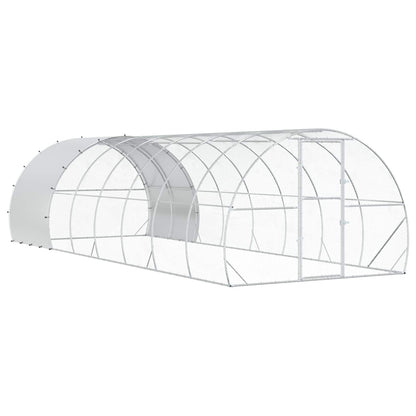 vidaXL Chicken Coop Silver 800 x 300 x 200 cm Galvanised Steel