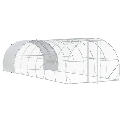 vidaXL Chicken Coop Silver 800 x 300 x 200 cm Galvanised Steel