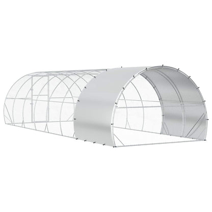 vidaXL Chicken Coop Silver 800 x 300 x 200 cm Galvanised Steel