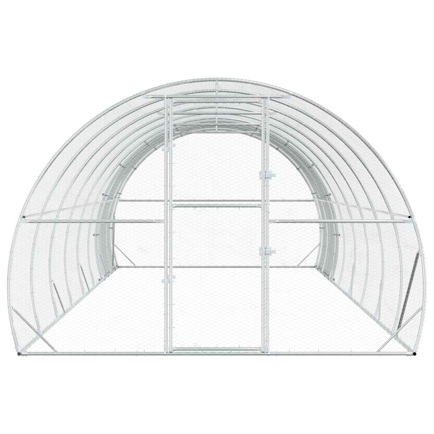 vidaXL Chicken Coop Silver 800 x 300 x 200 cm Galvanised Steel