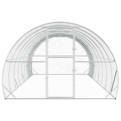 vidaXL Chicken Coop Silver 800 x 300 x 200 cm Galvanised Steel