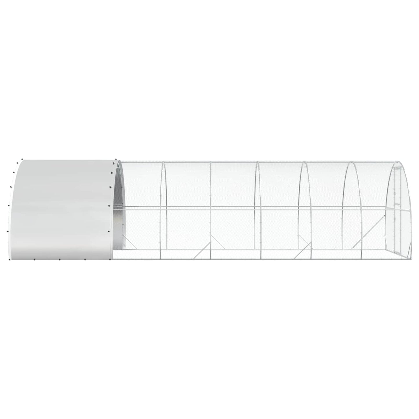 vidaXL Chicken Coop Silver 800 x 300 x 200 cm Galvanised Steel