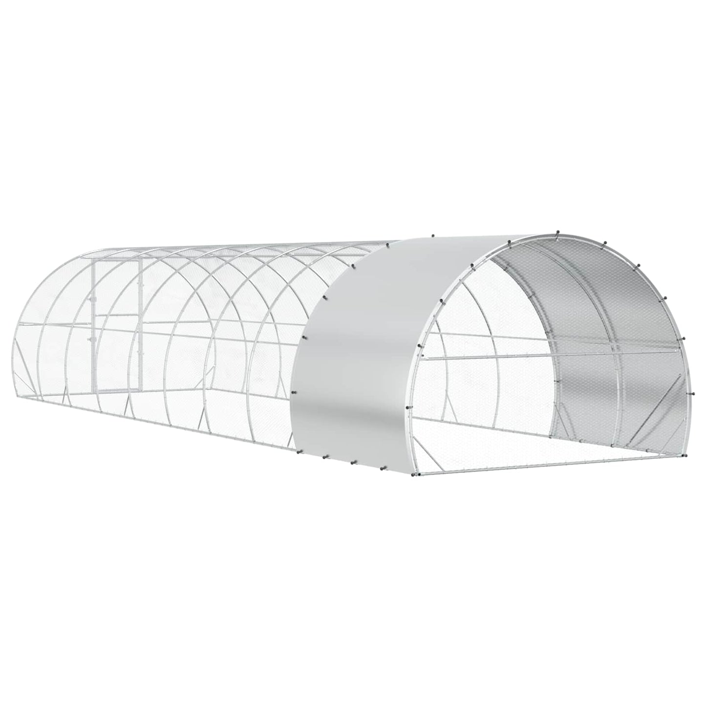 vidaXL Chicken Coop Silver 1000 x 300 x 200 cm Galvanised Steel