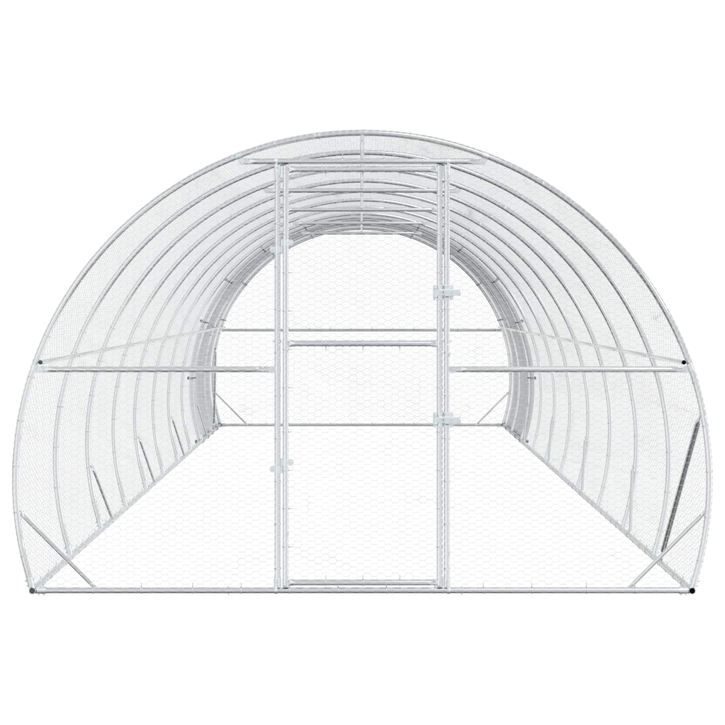 vidaXL Chicken Coop Silver 1000 x 300 x 200 cm Galvanised Steel