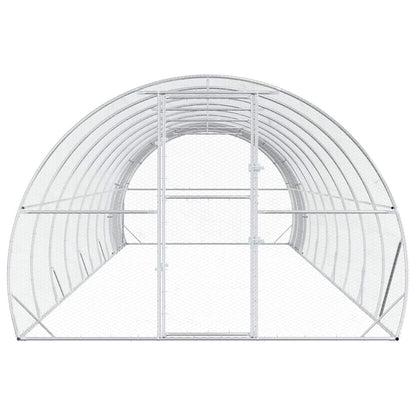 vidaXL Chicken Coop Silver 1000 x 300 x 200 cm Galvanised Steel