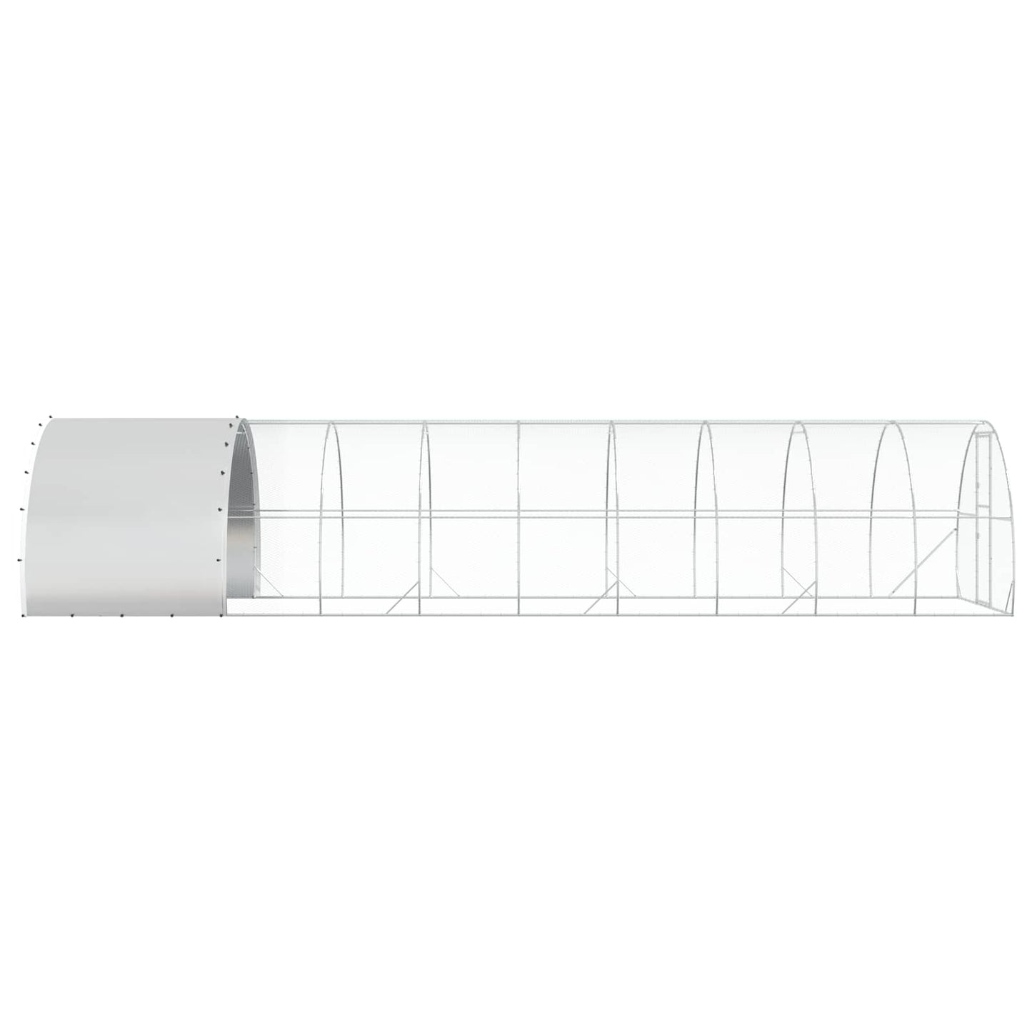 vidaXL Chicken Coop Silver 1000 x 300 x 200 cm Galvanised Steel