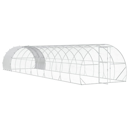 vidaXL Chicken Coop Silver 1200 x 300 x 200 cm Galvanised Steel
