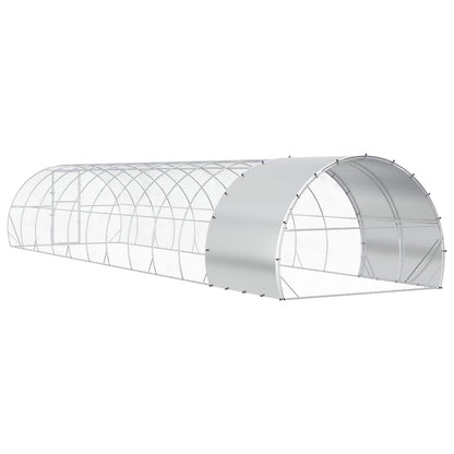vidaXL Chicken Coop Silver 1200 x 300 x 200 cm Galvanised Steel