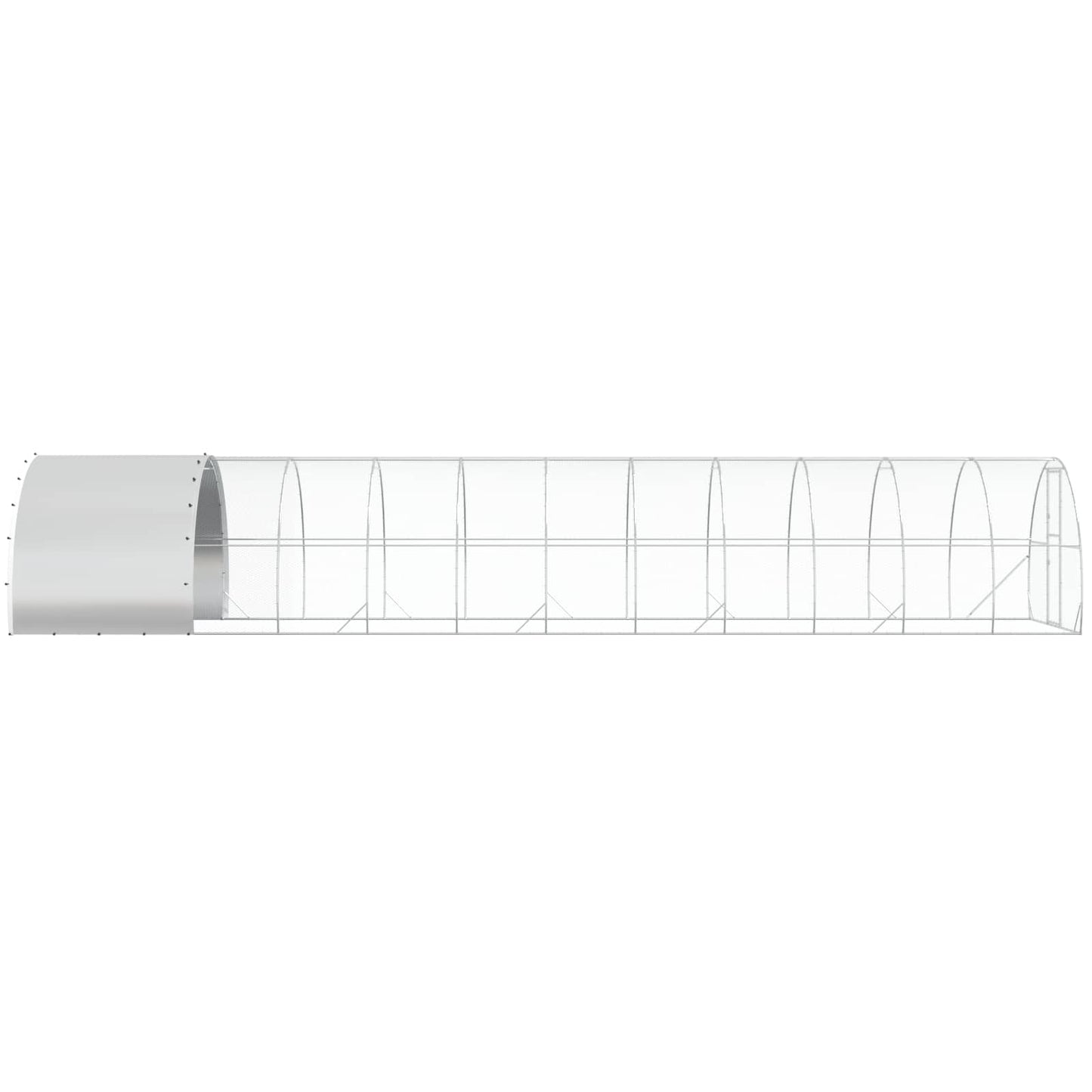 vidaXL Chicken Coop Silver 1200 x 300 x 200 cm Galvanised Steel