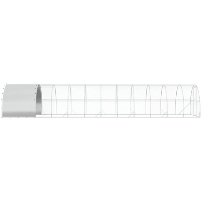 vidaXL Chicken Coop Silver 1200 x 300 x 200 cm Galvanised Steel