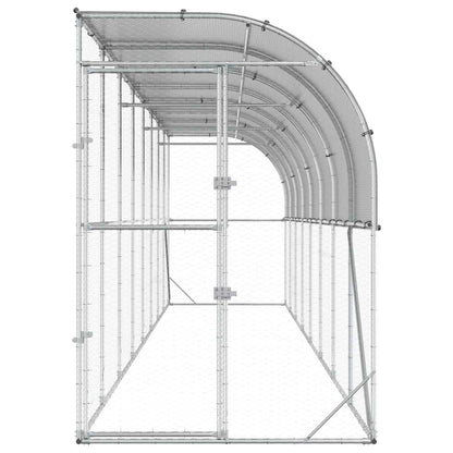 vidaXL Against Wall Chicken Coop Silver 800 x 100 x 215 cm