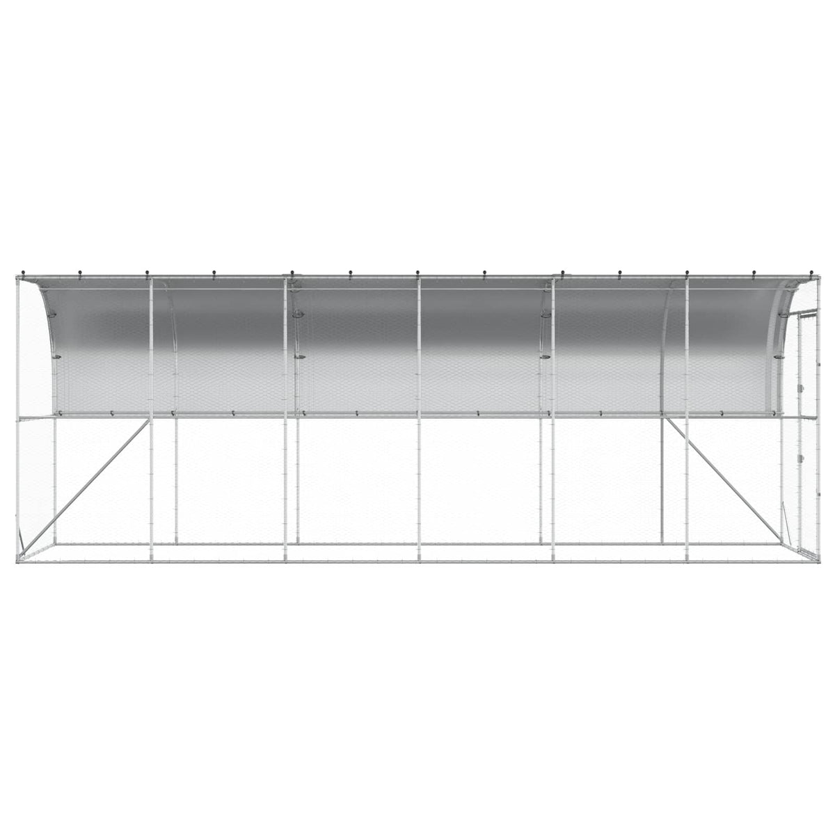 vidaXL Against Wall Chicken Coop Silver 600 x 150 x 215 cm