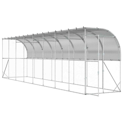 vidaXL Against Wall Chicken Coop Silver 800 x 150 x 215 cm
