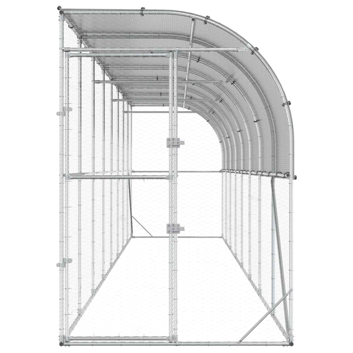 vidaXL Against Wall Chicken Coop Silver 800 x 150 x 215 cm