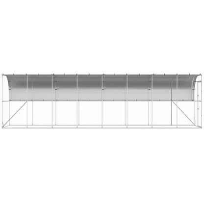 vidaXL Against Wall Chicken Coop Silver 800 x 150 x 215 cm