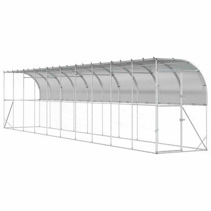 vidaXL Against Wall Chicken Coop Silver 1000 x 150 x 215 cm