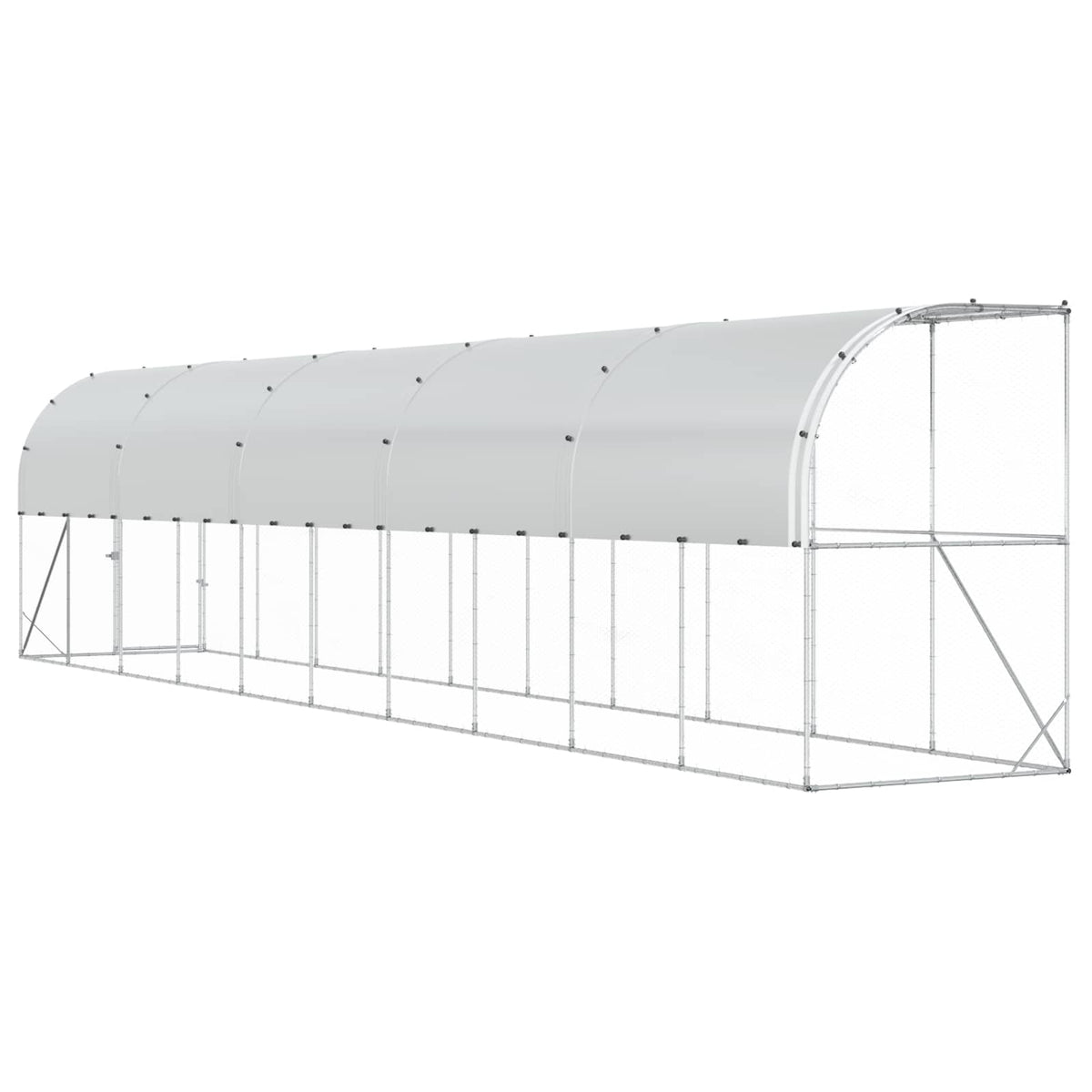 vidaXL Against Wall Chicken Coop Silver 1000 x 150 x 215 cm