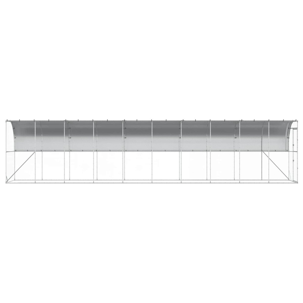 vidaXL Against Wall Chicken Coop Silver 1000 x 150 x 215 cm