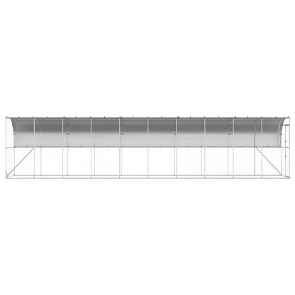vidaXL Against Wall Chicken Coop Silver 1000 x 150 x 215 cm