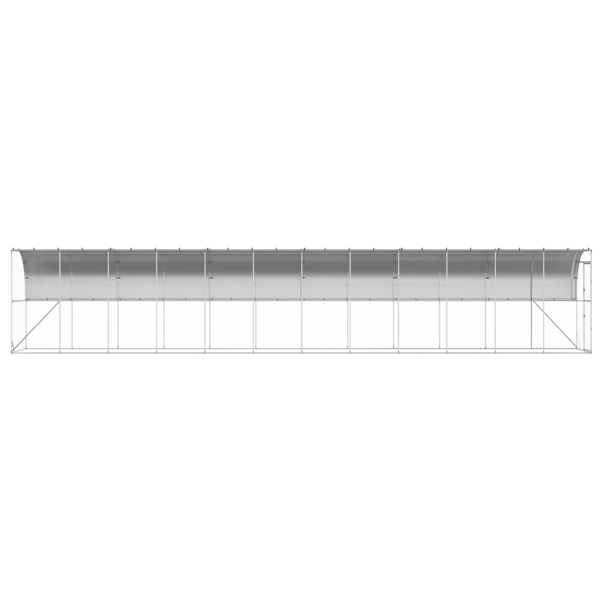 vidaXL Against Wall Chicken Coop Silver 1200 x 150 x 215 cm