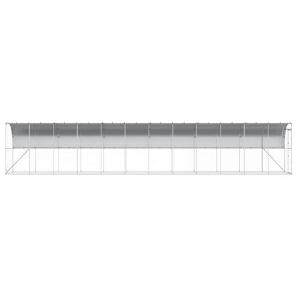vidaXL Against Wall Chicken Coop Silver 1200 x 150 x 215 cm