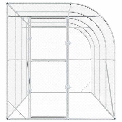 vidaXL Against Wall Chicken Coop Silver 400 x 200 x 215 cm