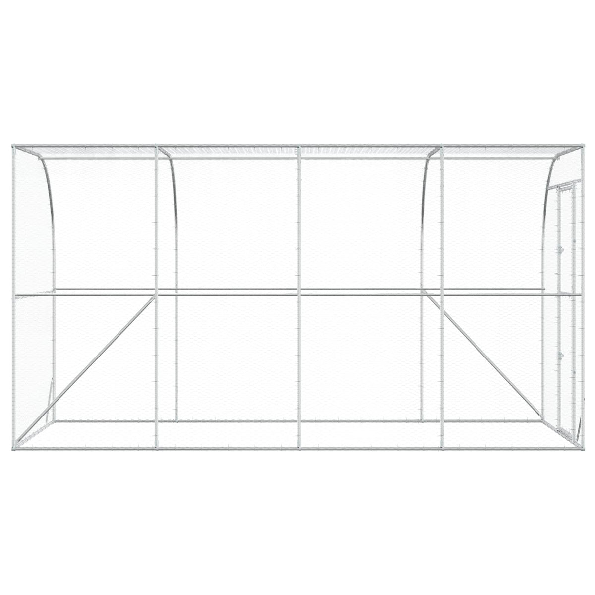 vidaXL Against Wall Chicken Coop Silver 400 x 200 x 215 cm