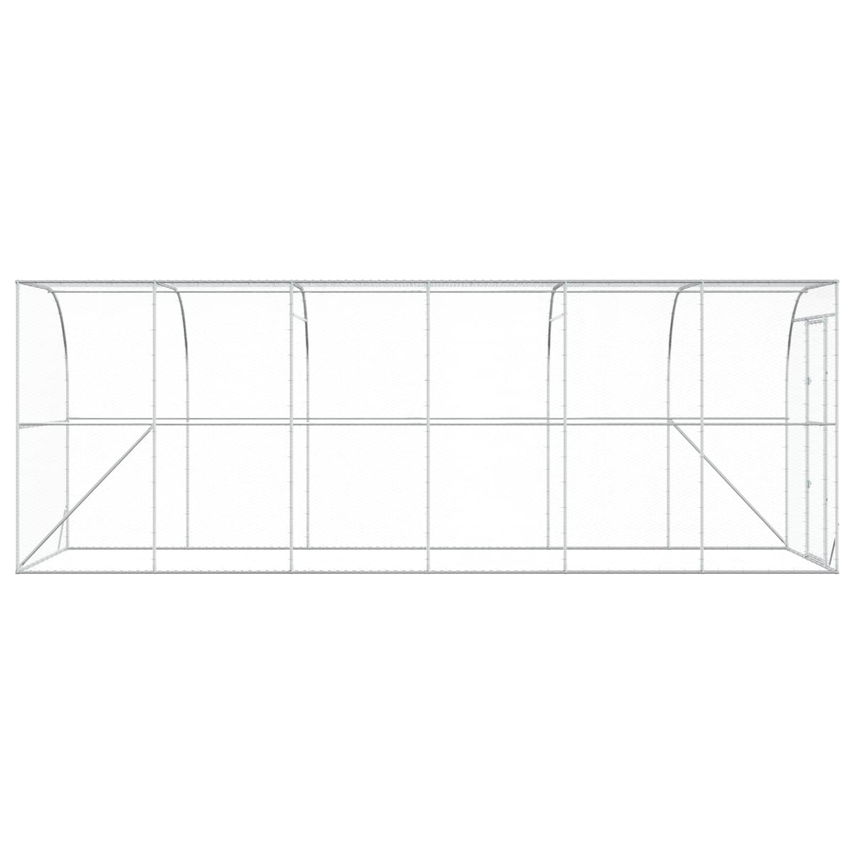 vidaXL Against Wall Chicken Coop Silver 600 x 200 x 215 cm