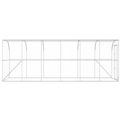 vidaXL Against Wall Chicken Coop Silver 600 x 200 x 215 cm