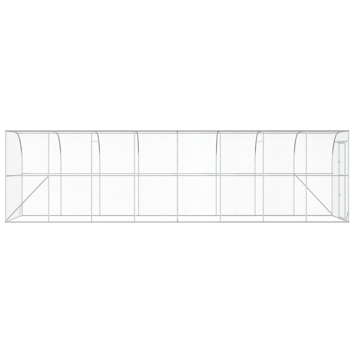 vidaXL Against Wall Chicken Coop Silver 800 x 200 x 215 cm