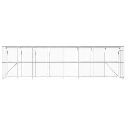 vidaXL Against Wall Chicken Coop Silver 800 x 200 x 215 cm