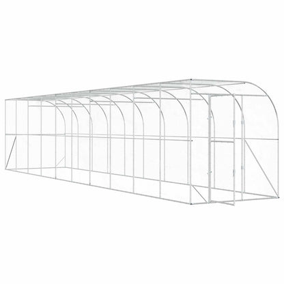 vidaXL Against Wall Chicken Coop Silver 1000 x 200 x 215 cm