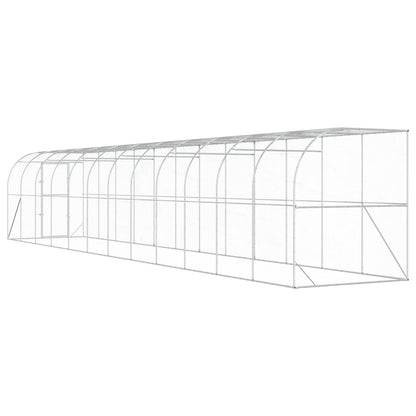 vidaXL Against Wall Chicken Coop Silver 1200 x 200 x 215 cm