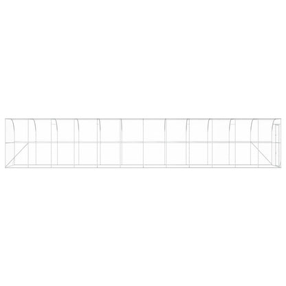 vidaXL Against Wall Chicken Coop Silver 1200 x 200 x 215 cm
