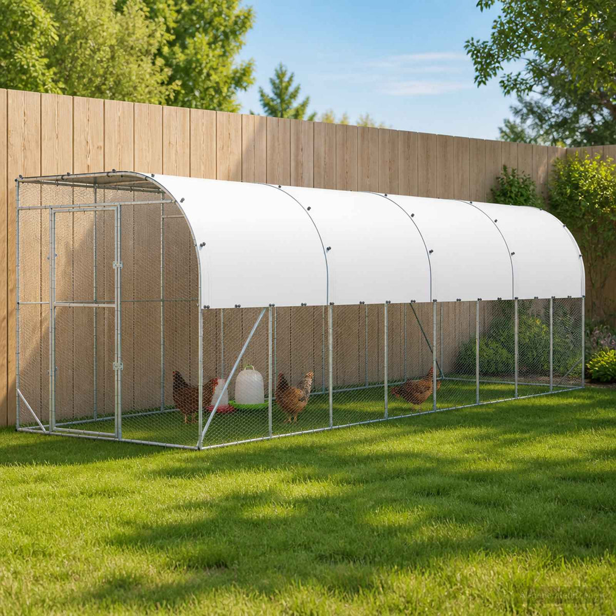 vidaXL Against Wall Chicken Coop Silver 800 x 200 x 215 cm