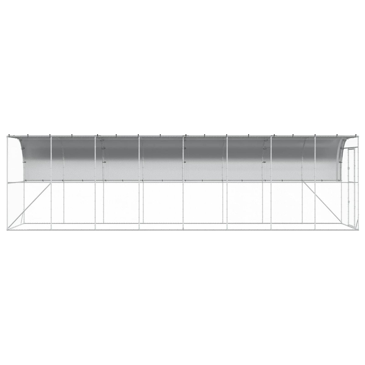 vidaXL Against Wall Chicken Coop Silver 800 x 200 x 215 cm