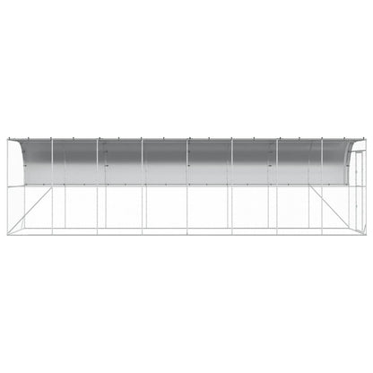vidaXL Against Wall Chicken Coop Silver 800 x 200 x 215 cm