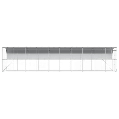 vidaXL Against Wall Chicken Coop Silver 1000 x 200 x 215 cm