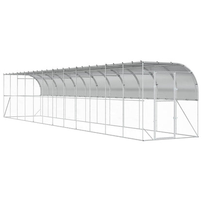 vidaXL Against Wall Chicken Coop Silver 1200 x 200 x 215 cm